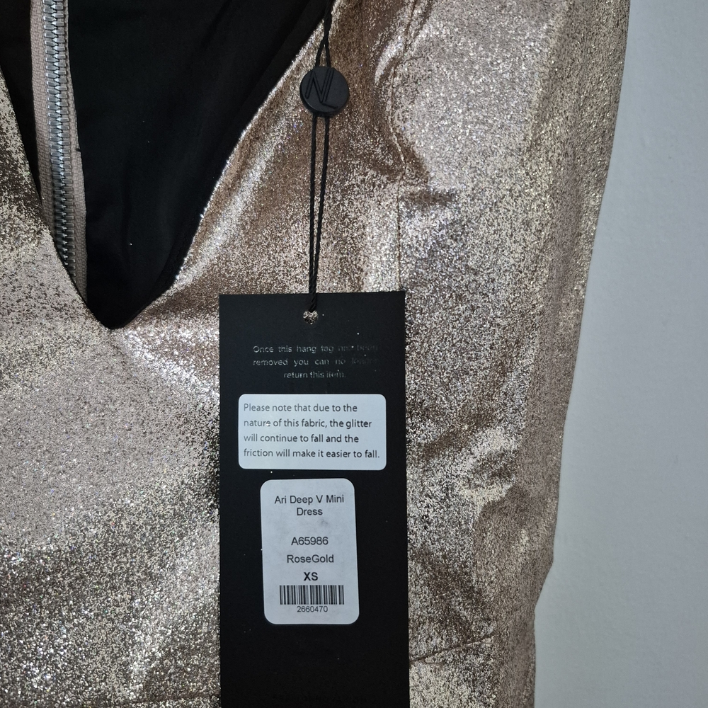 Fashion Nova Rose Gold Metallic Mini Dress - Picture 4 of 5
